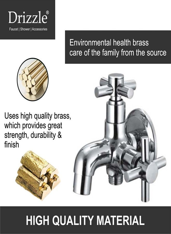 دريزل صنبور DRIZZLE Brass Corsa 2 في 1 ثنائي الاتجاه / حنفيات الحمام / حنفية ربع دورة / حنفية تدفق الرغوة (لون فضي، تشطيب كروم) - Image 5